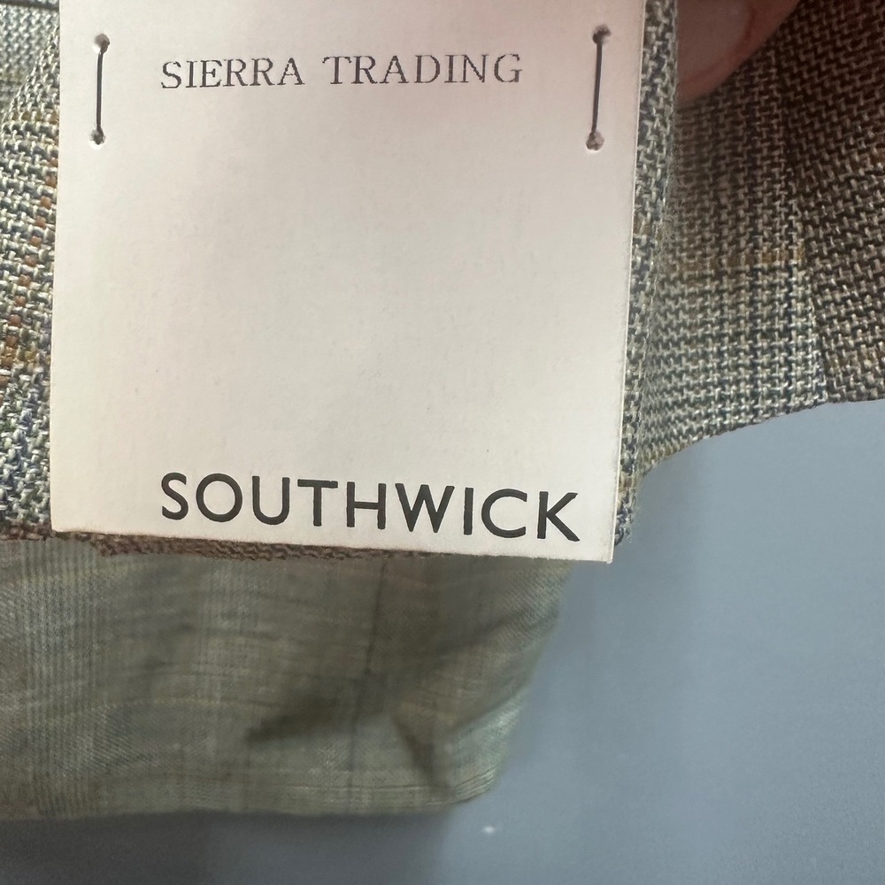 Vintage Southwick Mens Sport Coat 44R Plaid Silk Linen Wool Blend NWT - Picture 4 of 13